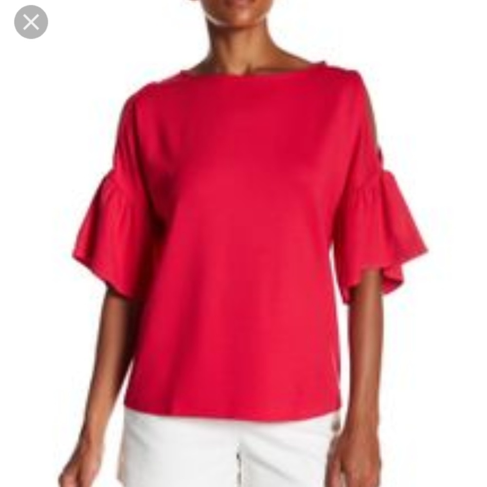Cold Shoulder Top with Butterfly Sleeves